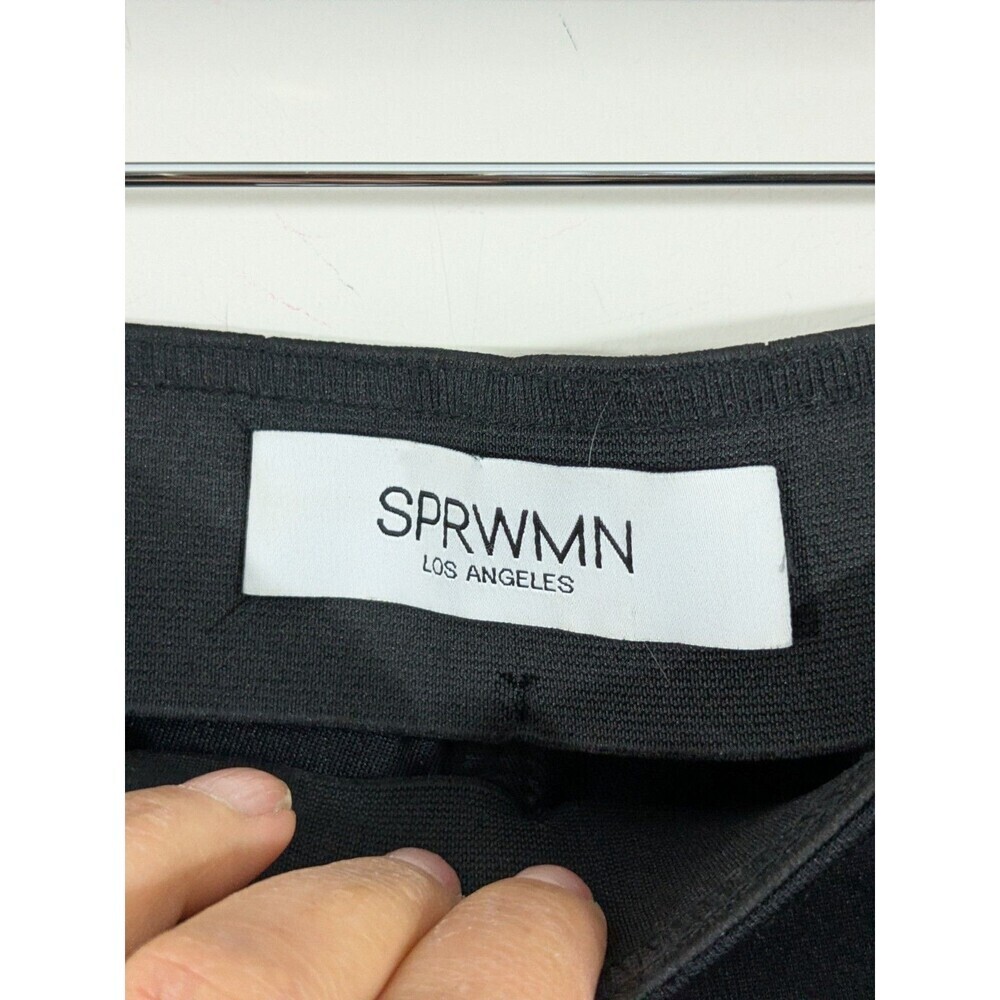 SPRWMN Scuba Crop Flare Pants Black Thick Zipper Waist Sz S Sexy Designer City - Picture 4 of 7